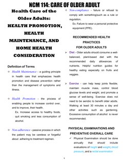 NCM 114: Nursing Care for Older Adults | PDF | Communication ...