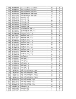 170
BCBA08P1
cross screwdriver tube¼ PZ 1
25
2
171
BCBA08P2
cross screwdriver tube¼ PZ 2
23
2
172
BCAA08P0
cross screwdriver