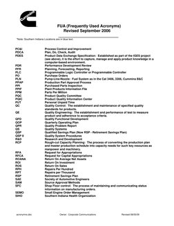 FUA (Frequently Used Acronyms) 
Revised September 2006 
                                      ___________________________