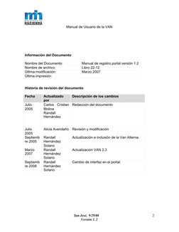 Manual de Usuario de la VAN 1.2 | PDF | Archivo de computadora ...
