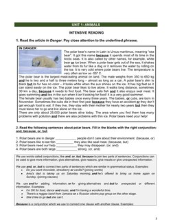 UNIT 1: ANIMALS
INTENSIVE READING
1. Read the article In Danger. Pay close attention to the underlined phrases.
IN DANGER
The