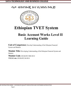 Overview of Ethiopian Financial System | PDF | Financial Markets | Money
