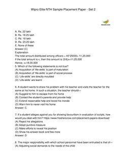 Wipro Elite NTH Placement Paper Set 2 | PDF | Teaching Methods & Materials