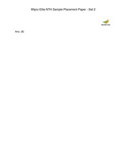 Wipro Elite NTH Placement Paper Set 2 | PDF | Teaching Methods & Materials