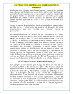 Clasificación y función de sindicatos en Honduras | PDF | Sindicato ...