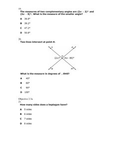 High School Geometry Practice Test | PDF
