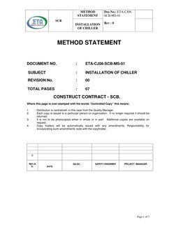 Chiller Installation Method Statement | PDF | Crane (Machine)
