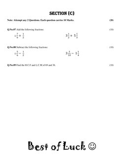 SECTION {C} 
Note: Attempt any 2 Questions. Each question carries 10 Marks. 
 
 
 
 
(20) 
 
Q.No.07 Add the following frac