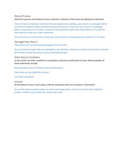Sample Return Policy Template | PDF | Stored Value Card | Economies