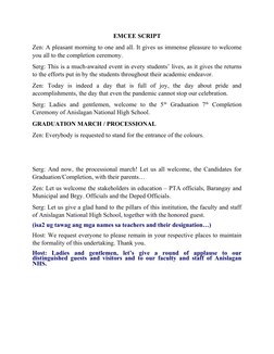 Emcee Script for Graduation 2025 | PDF | Career & Growth | Language ...