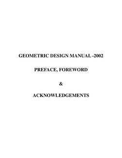 GEOMETRIC DESIGN MANUAL -2002
PREFACE, FOREWORD
&
ACKNOWLEDGEMENTS
