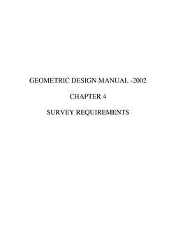 GEOMETRIC DESIGN MANUAL -2002
CHAPTER 4
SURVEY REQUIREMENTS
