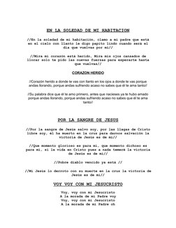 EN LA SOLEDAD DE MI HABITACION
//En la soledad de mi habitación, clamo a mi padre que está
en el cielo con llanto le digo pap