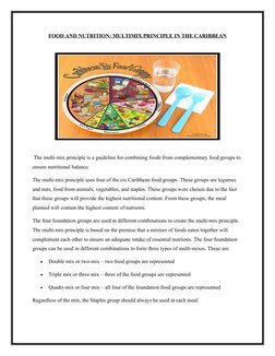 Multimix Principles Multi-Mix Principle in Caribbean Nutrition | PDF | Staple Foods | Foods