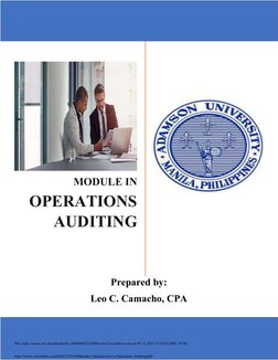 MODULE IN 
OPERATIONS 
AUDITING 
 
 
Prepared by: 
Leo C. Camacho, CPA 
This study source was downloaded by 100000852
