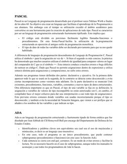 Lenguajes de Programación Estructurada | PDF | Lenguaje de programación ...
