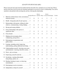 Scoring Instructions for QOLS | PDF | Quality Of Life | Nursing