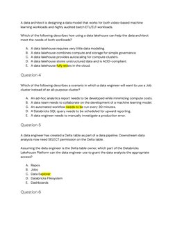 Databricks Data Engineer Associate Exam Prep | PDF | Databases | Apache ...