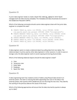Databricks Data Engineer Associate Exam Prep | PDF | Databases | Apache ...