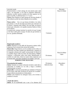 necesitar ayuda.
Posteriormente se hará entrega de una pizarra para cada
niño y un marcador, se les dirá la siguiente indicac