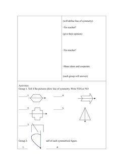 Symmetry Lesson Plan for Grade 3 | PDF | Symmetry | Lesson Plan