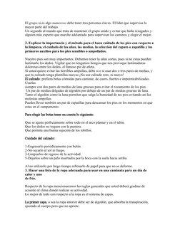 El grupo si es algo numeroso debe tener tres personas claves. El líder que supervisa la 
mayor parte del trabajo. 
Un segundo