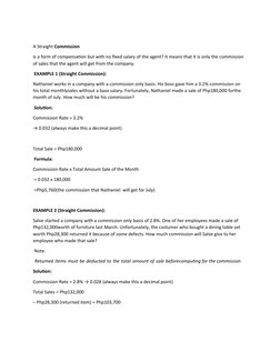 Commission Income Example Types and Examples of Commissions | PDF | Salary | Employment
