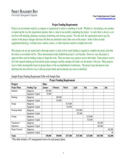 Project Funding Requirements Template 
 
 
www.ProjectManagementDocs.com 
 
 
 
1 
Project Funding Requirements 
Projects