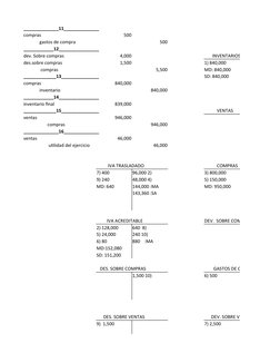 ______________11______________
compras
500
              gastos de compra
500
____________12________________
dev. Sobre compr