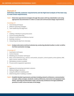 Domain II	
Definition: identify customer requirements and do high level analysis of the best way 
to meet those requirements.