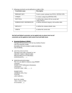 Class 12 RDBMS and MySQL Notes | PDF | Relational Database | Databases