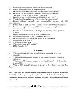 MPMC Important Questions Overview | PDF | Microcontroller | Information Age