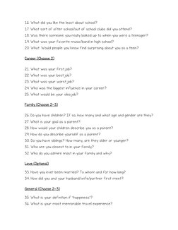 Biography Interview Questions Guide | PDF | Biography