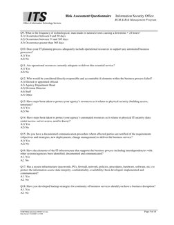 Risk Assessment Questionnaire | PDF | Information Security | Business ...