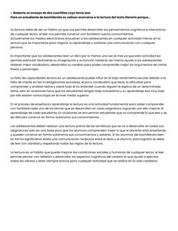 •  Redacta un ensayo de dos cuartillas cuyo tema sea: