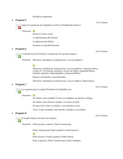 Principio de supremacía

Pregunta 5
0 de 10 puntos
Según la Constitución de la República de Chile, la finalidad del Estado e
