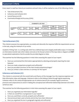 Every report is read four times by an examiner and each time, it will be marked on one of the following criteria: 

Task Ach