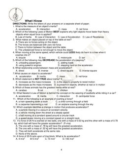 Module 1 Grade 8 Science q1 Wk1 | PDF | Force | Mass