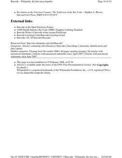  Revolution at the Checkout Counter: The Explosion of the Bar Code – Stephen A. Brown, 
Harvard Univ Press, ISBN 0-674-76720