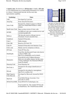 A matrix code, also known as a 2D barcode or simply a 2D code, 
is a two-dimensional way of representing information. It is s