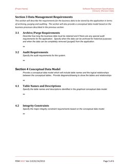 [Project Name]
Software Requirement Specifications
[Version]  [Revision Date]
-----------------------------------------------