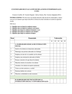 Cuestionario C.E.R.I. de Relaciones Interpersonales | PDF | Crecimiento ...