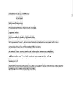  
(e) Due to Corona Virus field projects are not given for safety 
