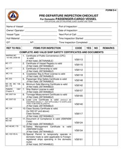 Pre-Departure Inspection Checklist | PDF | Ships | Transport