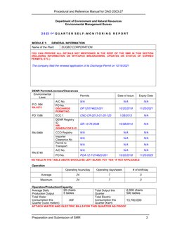 Procedural and Reference Manual for DAO 2003-27
Preparation and Submission of SMR
2 
 
 
 
Department of Environment and Natu
