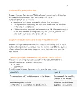 1 
 
1)What are PDV and their functions? 
  
Answer: Program Data Vector (PDV) is a logical concept and is defined as 
an are