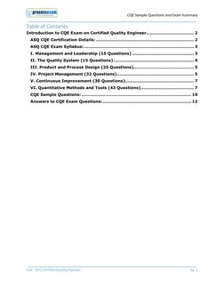 Usda Cqe Example ASQ Certified Quality Engineer Exam Guide | PDF | Business