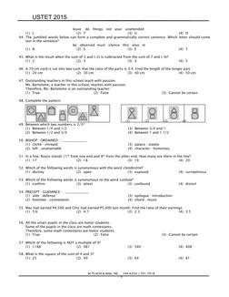 Example Ustet USTET 2015 Mental Ability Test | PDF | Odds | Numbers