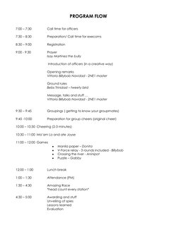 Team Building Program Flow Sample | PDF | Violence