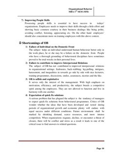 Organizational Behavior
MBA 1ST SEM (MM)
Page 10
7) Improving People Skills
Possessing people skills is essential t